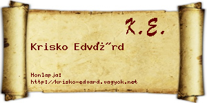 Krisko Edvárd névjegykártya
